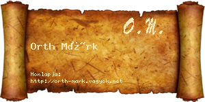 Orth Márk névjegykártya