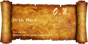 Orth Márk névjegykártya
